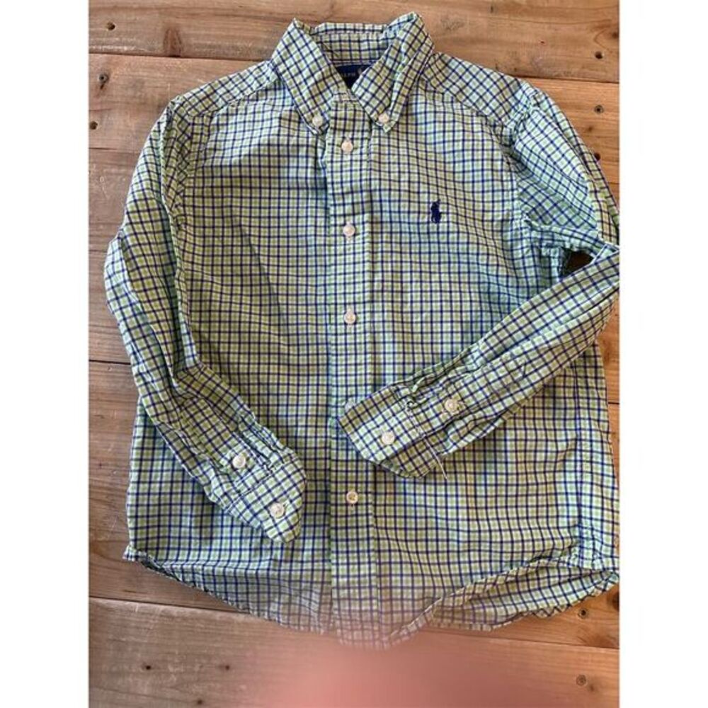 Ralph Lauren Boys' Long Sleeve Checkered Button-Up Shirt Size 5 SI39